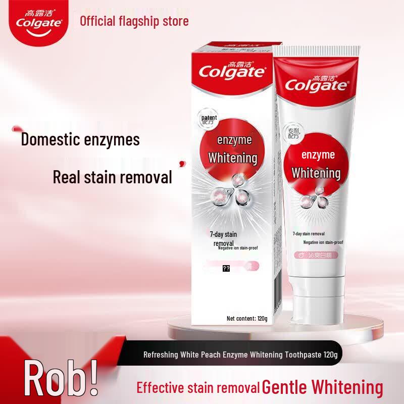 

Colgate Enzyme Whitening Toothpaste with Baking Soda & White Peach