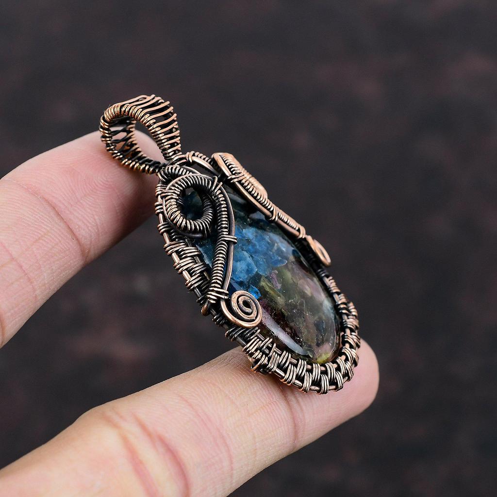 Watermelon Tourmaline Pendant Copper Wire Wrapped Jewelry Beautiful Gemstone Pendant Copper Wire Wrap Pendant Gift For Him Handmade Jewelry