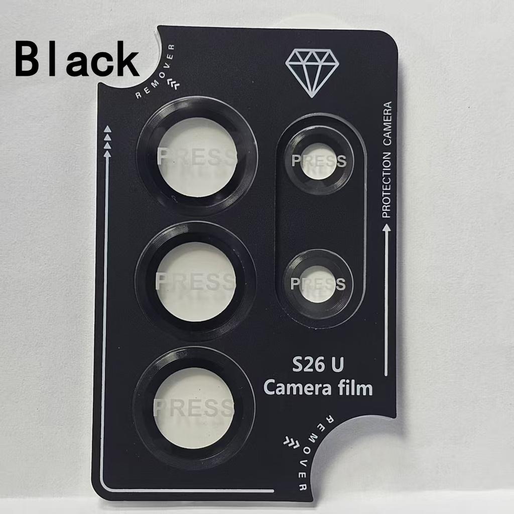 Protector de cristal templado con anillo metálico para lente de cámara para Samsung Galaxy S26 Ultra Edge S25 S24 S23 Plus. Tapa protectora antiarañazos.