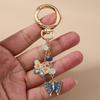 Elegant Floral Letter Keychain for Handbags Backpacks and Keys Sturdy Alloy Enamel Letter Charm Jewelry Accessory