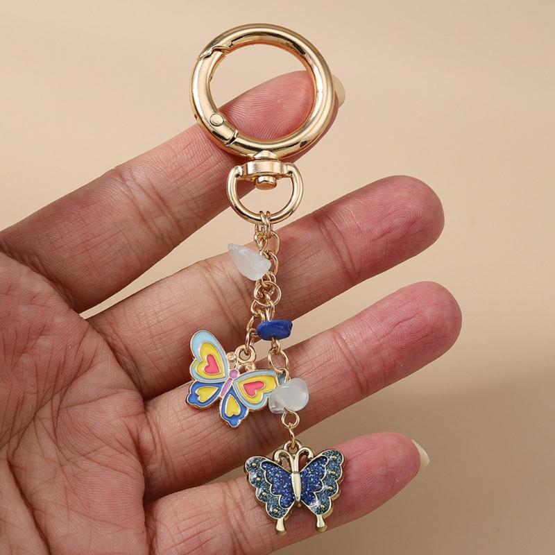 Elegant Floral Letter Keychain for Handbags Backpacks and Keys Sturdy Alloy Enamel Letter Charm Jewelry Accessory