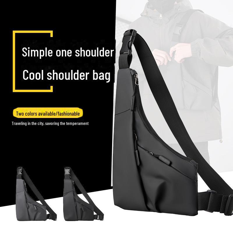 Geantă Crossbody Triunghiulară Anti-Furt din Piele pentru Bărbați