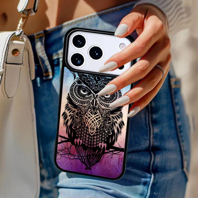 Owl Animal Pattern Phone Case For iPhone 17 Air 14 15 13 12 Max Cover For Apple 16e 11 Pro Max Plus Coque