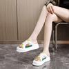 K new mesh semi-drag summer tide hollow breathable thick-soled casual slippers sandals board shoes