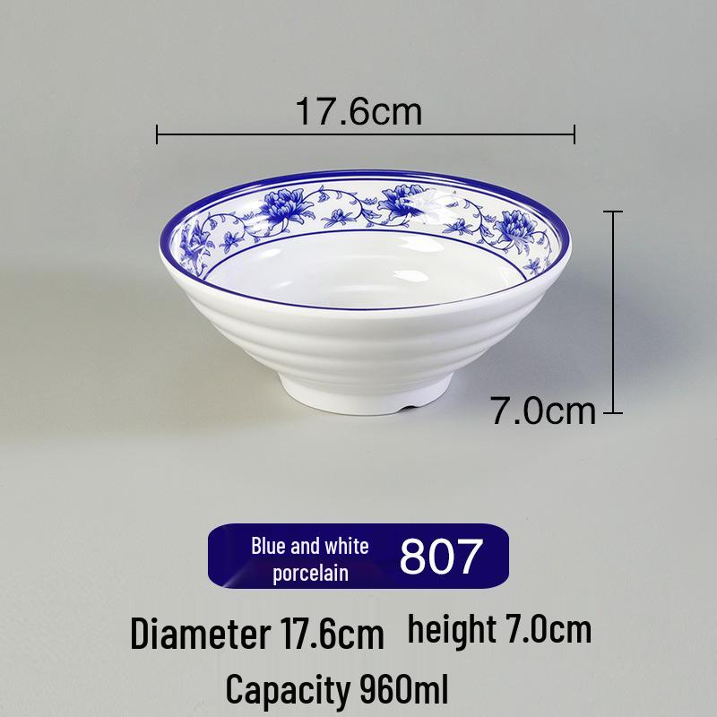 Melamine Ramen Bowl: Porcelain-Like, Large Mala Tang Soup & Noodles Bowl for Wontons & Luosifen