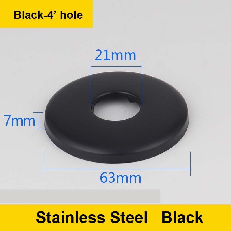 1Pc Black Shower Faucet Decorative Cover Chrome Finish Stainless Steel Water Pipe Wall Covers Kitchen Bathroom Accessories
