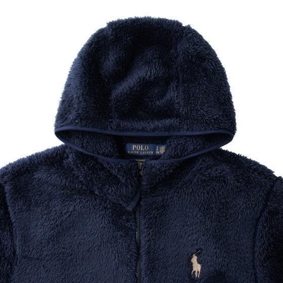 POLO RALPH LAUREN Hooded Retro Pile Performance Panel Fleece Jacket Men's Zip-Up