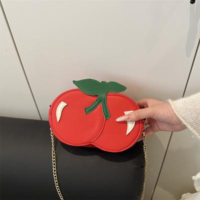 Summer New Trendy Creative Cherry Shape Shoulder Messenger Bag Female Cute Personality Small Chain Casual Bag