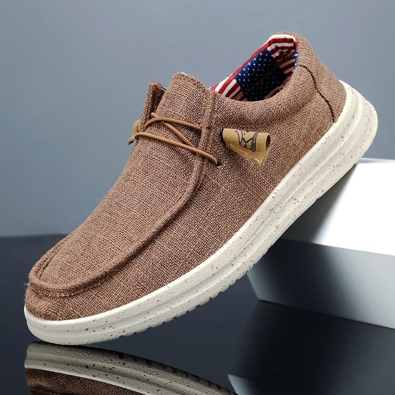 Large size men's canvas casual shoes one pedal driving lazy shoe cloth