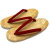 Edoten Geta Sandalen, Gelbes Tatami, Schwammsohle, Gepolstert und Bequem für Beine und Rücken, Hergestellt in Japan, Damen, Oval, Roter Riemen, Größe LL