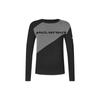 Golf Series Color Block Letter Print Golf Elite Long Sleeve Knit Top Men Tops Deep-Black A11M345402F-BK