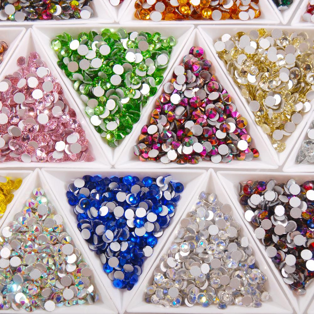 Super Flash Crystal Colored Diamond Nail Glass Diamond, Guomao Flat Bottom A Diamond, Mobile Phone Case Diy Filling Accessories.