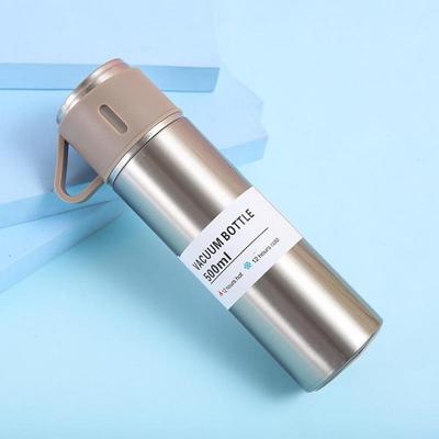 Vacuum Insulated Flask Stainless Steel Thermo Bottle with Cup 500ml Double-Layer Stainless Steel LeakProof Vacuum Thermos Water Bottle