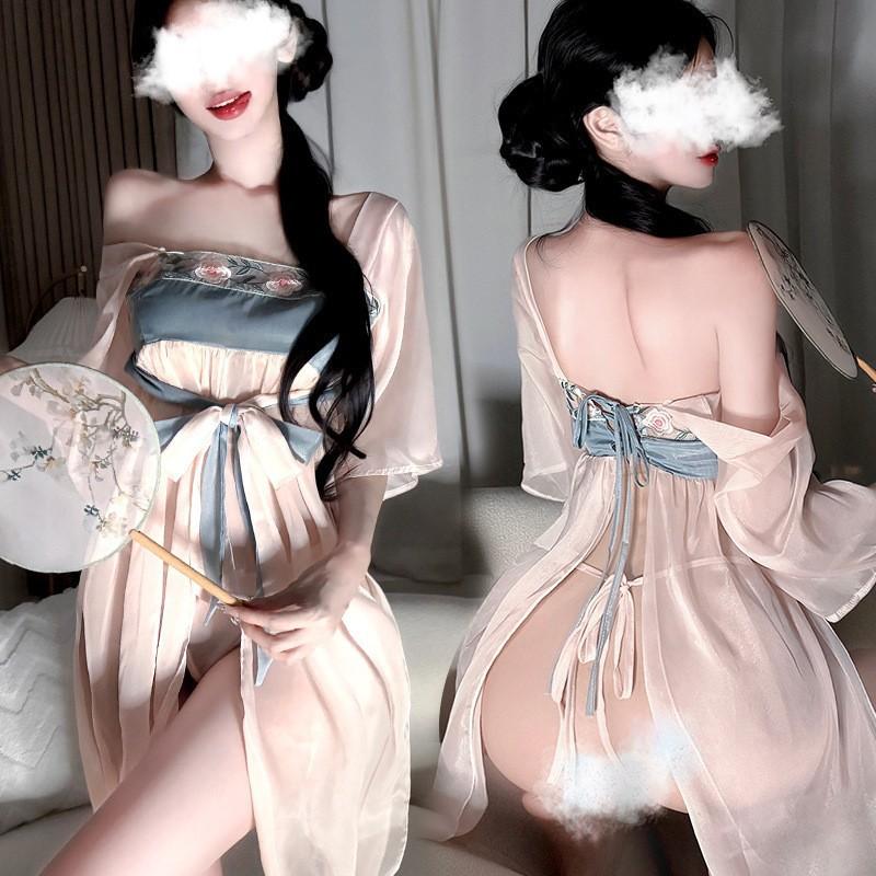 Fun underwear antique gauze skirt set new free court belly pocket sexy style c Hanfu temptation flirting