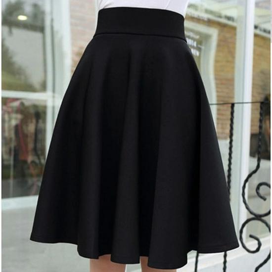 Retro sukně ve stylu Hepburn s vysokým pasem a nadývaným střihem - Podzimní/zimní kolekce