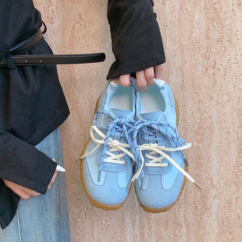 Ballet style mandarin duck lace-up women's new retro versatile platform leisure sports