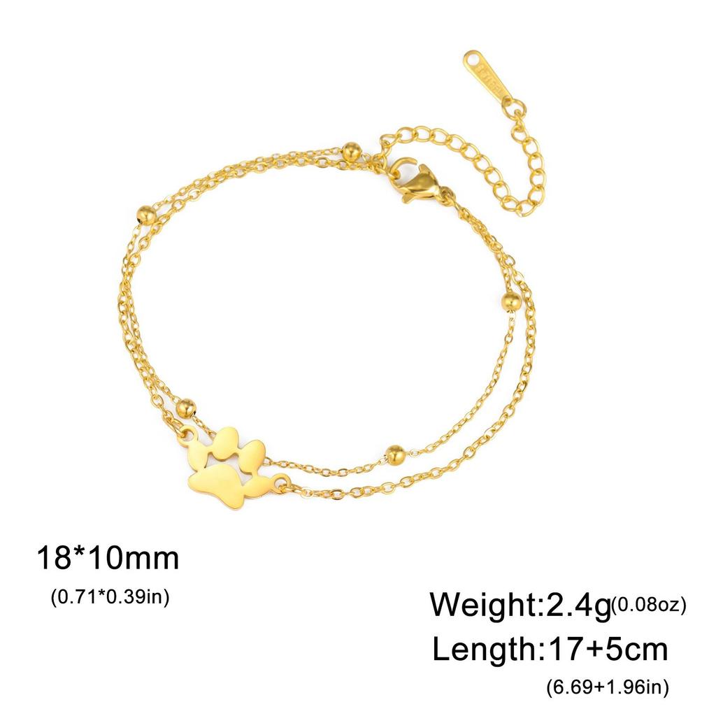 Pet Cat Dog Hip Hop Couple Bracelets Unisex Jewelry Valentine's Day Gift Accessories