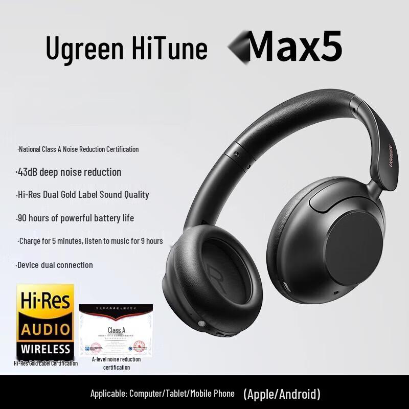

UGREEN HP202 MAX5 Active Noise Cancelling Wireless Bluetooth Headphones