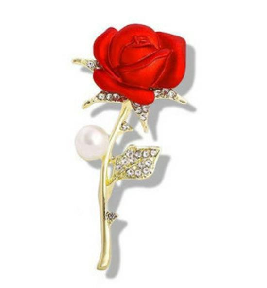 Korean Style Pearl Enamel Peony Brooch - Women's High-End DIY Corsage Pin