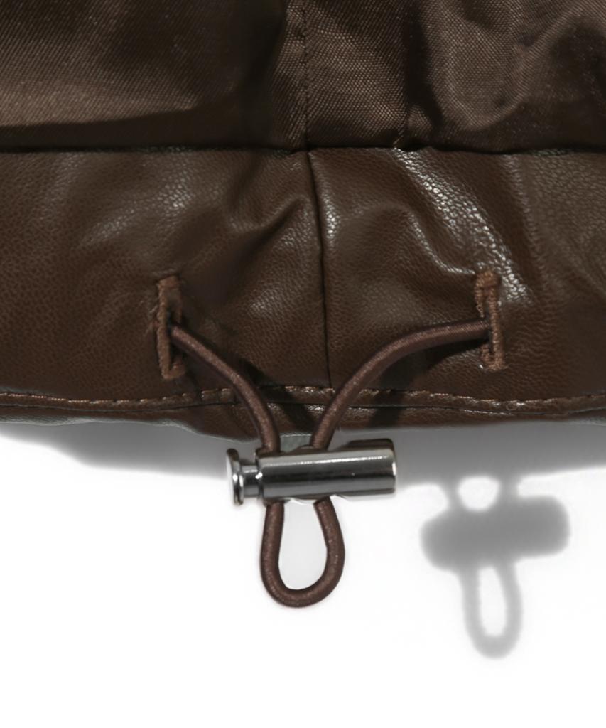Trillion Biker Vegan Leather Short Padded Jacket (Brown)