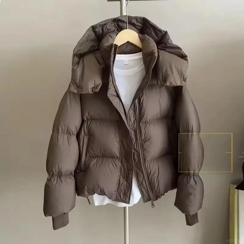Giacca Piumino Invernale da Donna Moda Donna Cappotto di Cotone Imbottito con Cappuccio Femminile Largo Casual Caldo Parka Capispalla