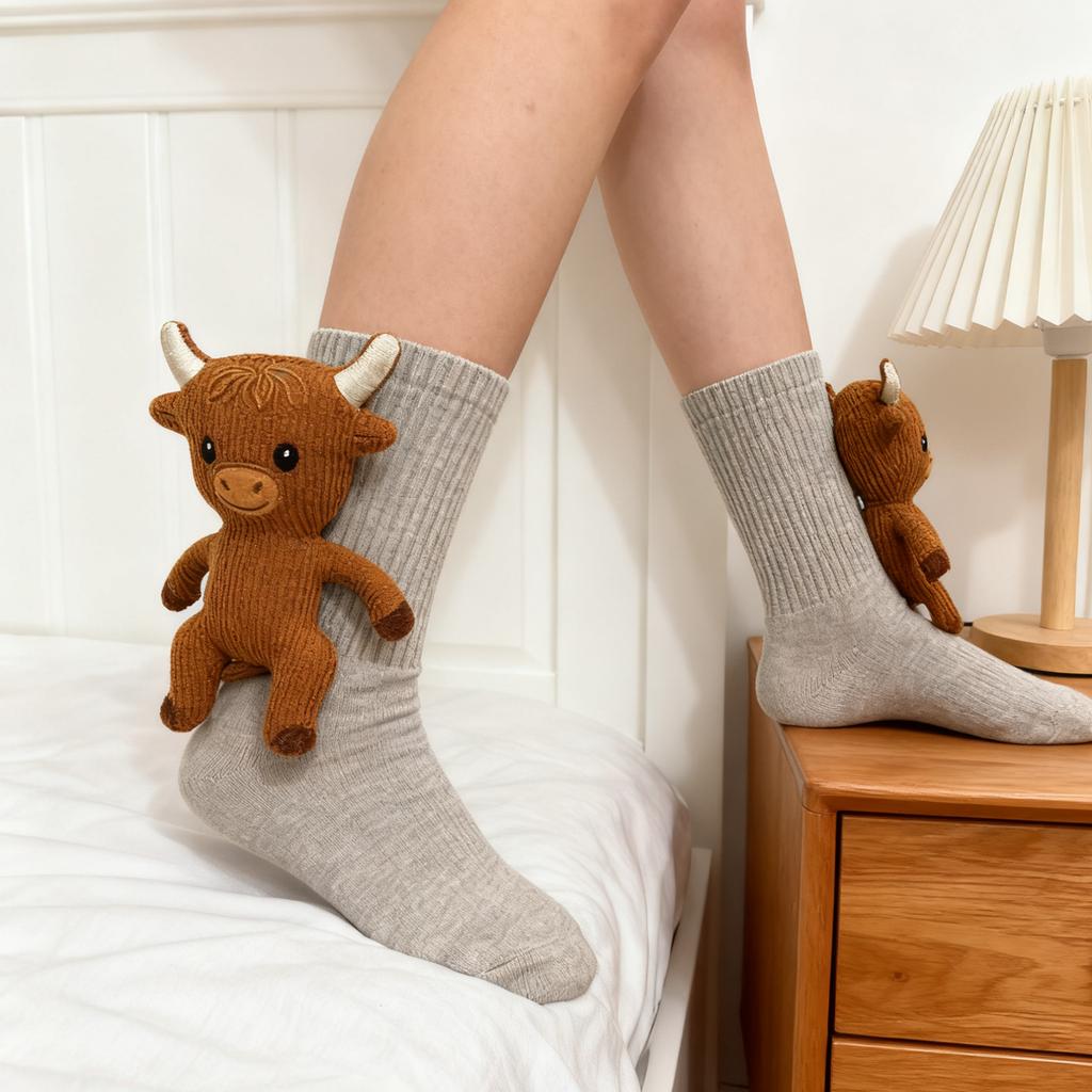 Socks Men's And Women's Long Cotton Socks Christmas Knitted Floor Socks Warm Socks