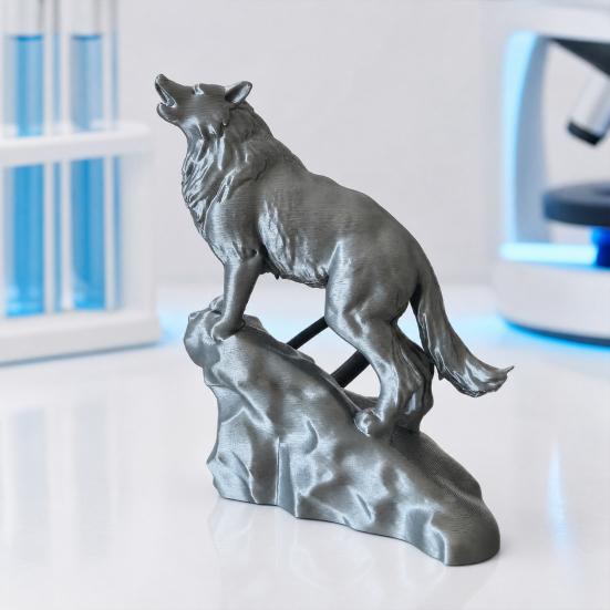 Animal Ornament, Power Symbol Wolf Sculpture, Roaring Wolf Design Mini Desktop Decoration for Home Office Gift