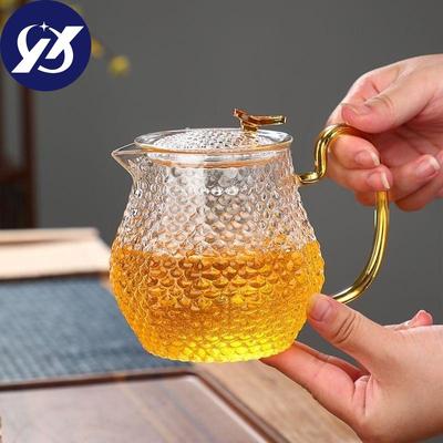 Dövülmüş Yüksek Borosilikat Cam Çaydanlık Çay Fincanı Seti Ev Çaydanlık