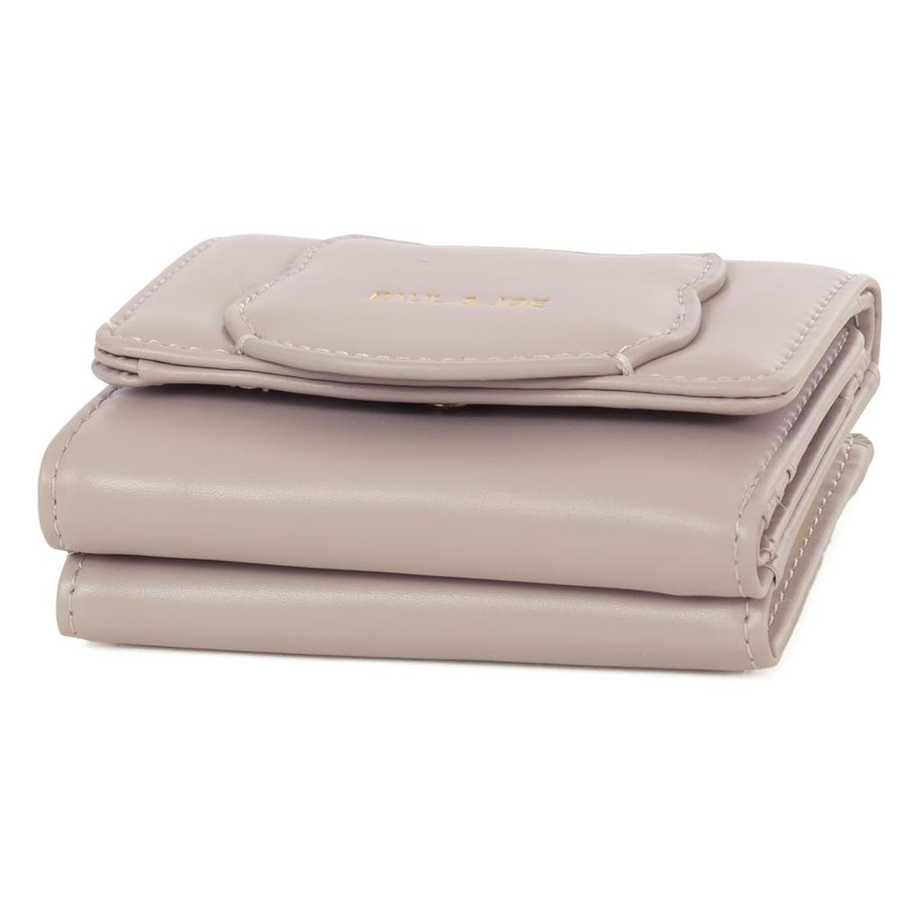 Paul & Joe Accessories Mini Wallet, Cat Face, Sax Bar Web Exclusive, Clasp Closure, Tri-Fold Mini Wallet, PJA-W1361, Greige