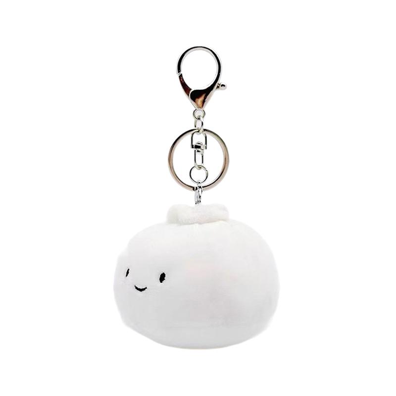 Cute Dumpling Plush Doll Keychain Pendant Cotton Stuffed Cartoon Dumpling Plush Toy Keyring Charm Backpack Hanging Decoration