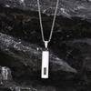 Vnox Mens Silver Color Bar Necklaces, Geometric Stainless Steel Pendant with Box Chain, Minimalst Metal Jewelry Gift for Him