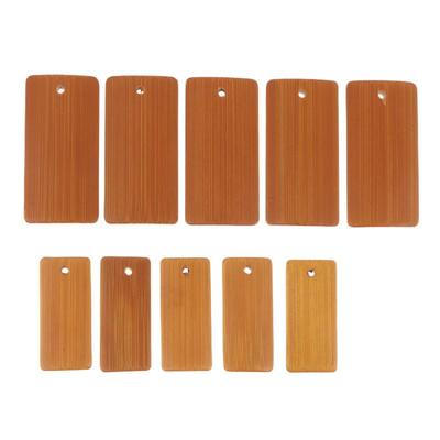 10/20 Stück Unfertige Holzanhänger Natürliche Bambus Rohlinge Anhänger Quadratischer Anhänger für DIY Basteln Lesezeichen Hängeetiketten Partygeschenke