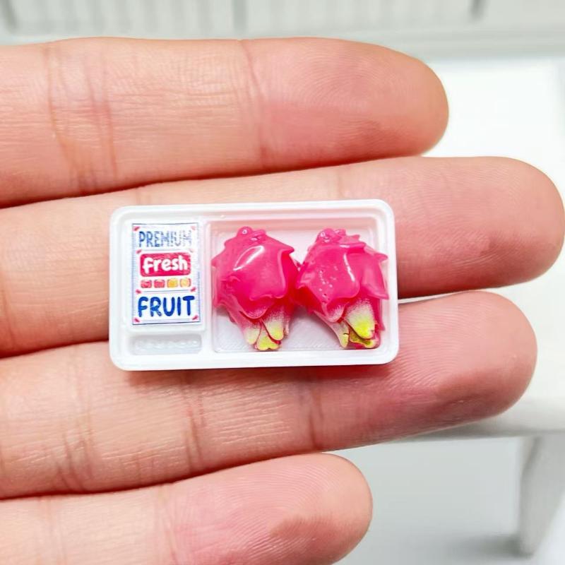 Dollhouse 1:12 Scale Miniature Food Toys Supermarket Fruit Kit with Clear Box for Collectible Display