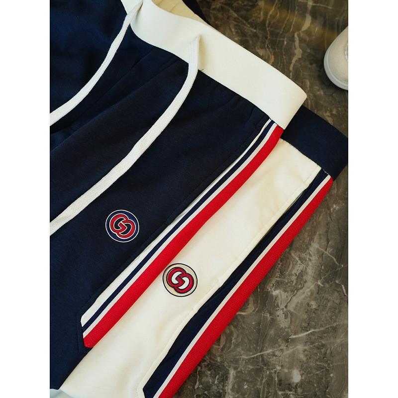 Mens Casual Pants Striped Contrast Strap Straight Leg Soft Modal Blend