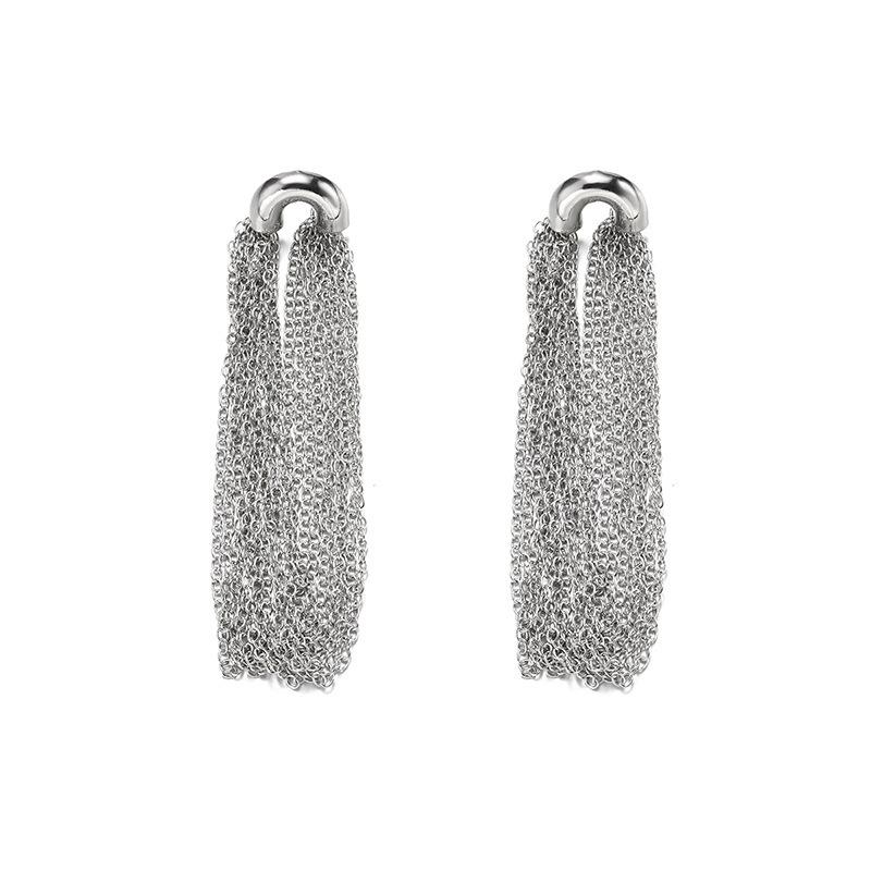 Accessories Exaggerated Alloy Geometric Earrings Fashion Tassel Chain Earrings Earrings Women