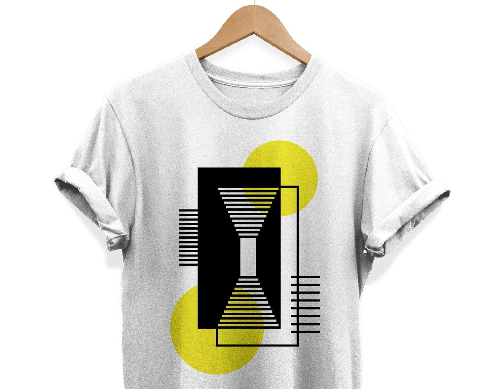 90s Abstract T-Shirt: Minimalist Geometric Art Tee 2XL
