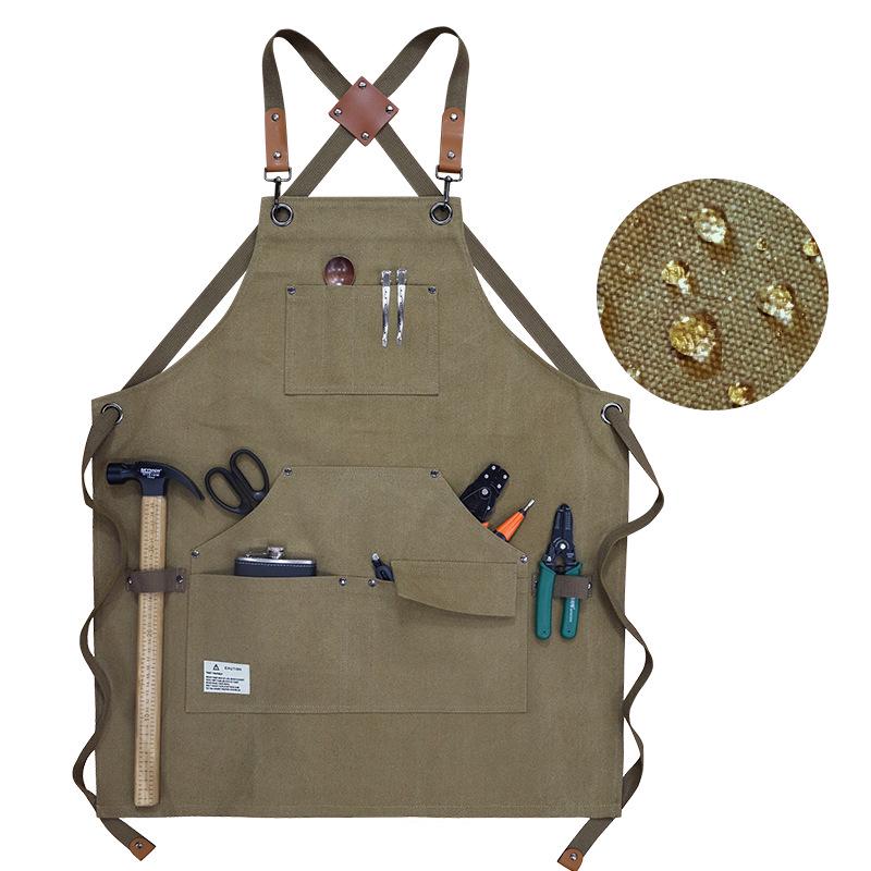 Thick Canvas Multi-Pocket Tool Apron with Custom Logo for Auto Repair & Woodworking