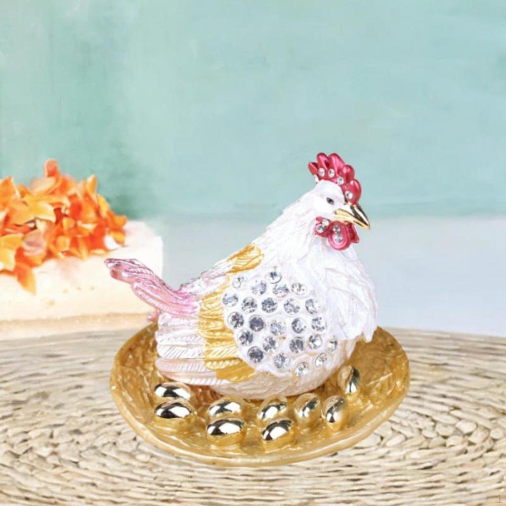 Chicken Figure Nist Hen Statue of Unique Classic Jewelry Organizer Chickens Ornament for Garden Home