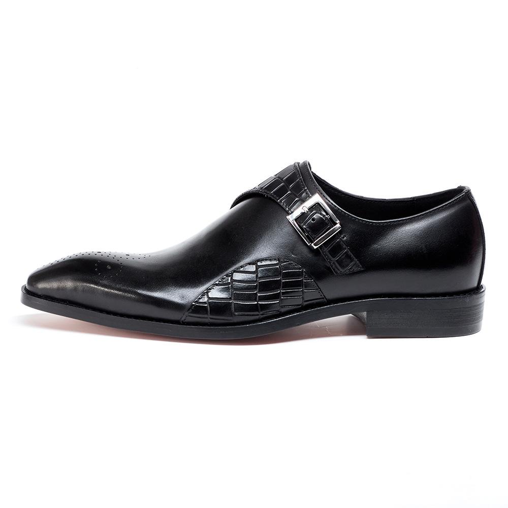 Men'S Shoes Summer New Leather Shoes Fashion British Style Casual Trend Four Seasons Business Dress Monk Shoes