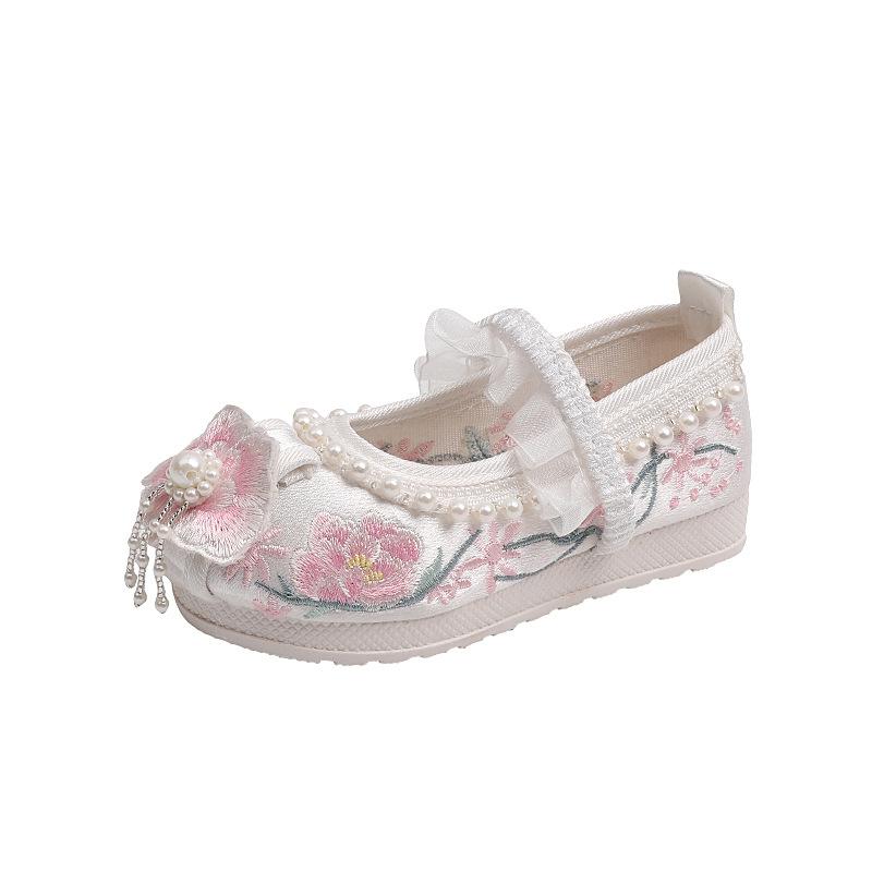 Children Shoes2025Autumn New Chinese Style Embroidered Ancient Costume Spring Single Shoe Children Party Shoe Fashion Girl Shoes