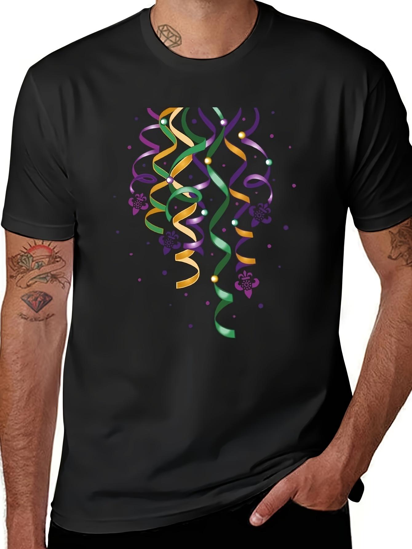 Men s T-Shirt Y2K Mardi Gras Multicolor L