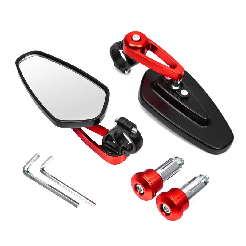 Universal 1 Pair 7/8" 22mm Motorcycle Aluminum Rear View Black Handle Bar End Side Rearview Mirrors Motorcycle Accessories