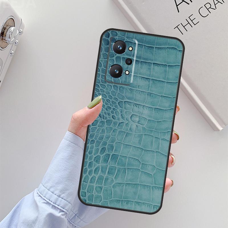 Crocodile Pattern Print For Realme 11 10 12 13 14 Pro Plus GT 5 6 6T GT7 Pro C67 C61 C53 C51 C21Y C25S C55 C75 Case
