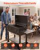 Charcoal Grill, 0.5 m² Large Charcoal Barbecue Grill with 2 Liftable Charcoal Trays & Folding Side Tables, High-Temp Powder-Coated Steel BBQ Cooking