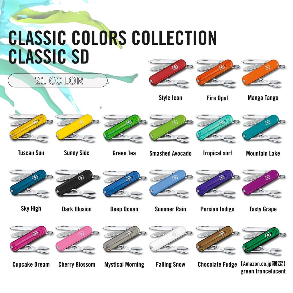 VICTORINOX Classic SD Classic Colors Green Trancelucent Swiss Army Disaster Preparedness Outdoor Flathead Nail Compact and Equipped with 10 Perfect As