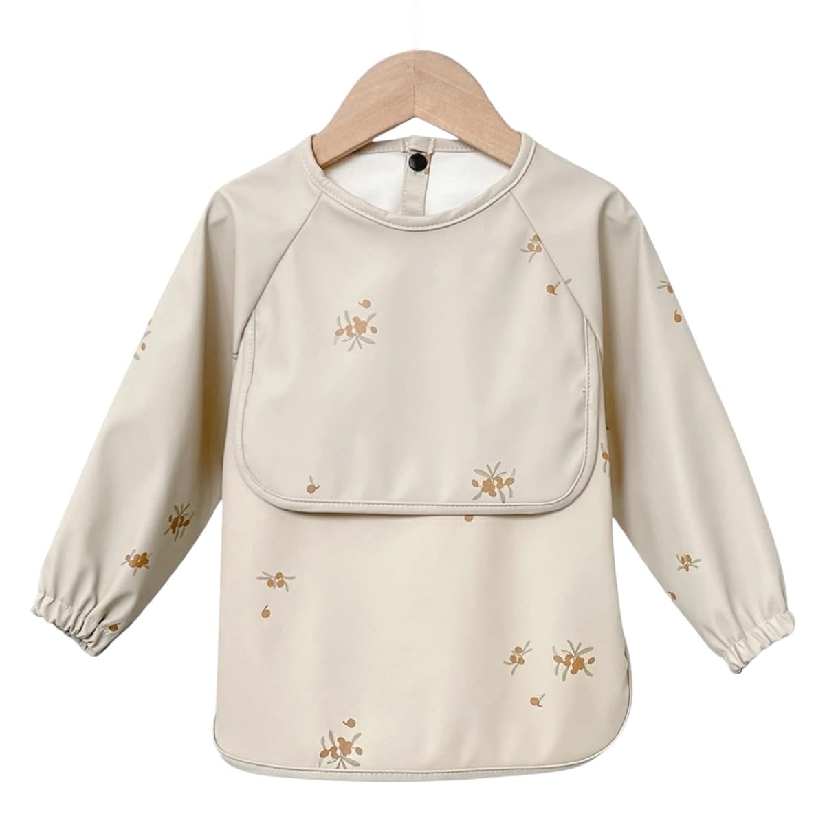 

Meal Long Snap Water Baby Compact [WREATH] Apron, Sleeves, Nursery, Baby, Smock, Stylish, Pocket, Girls, Boys, Buttons, Soft, Repellent, Waterproof,