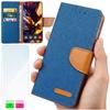 Etui Typu Portfel Do Motorola Edge 60 Pro - Niebieski Pokrowiec Canvas + Szkło