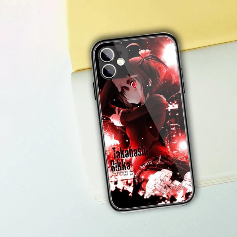 Demo Koi Ga Shitai Handyhülle für IPhone 14 13 12 11 XS X 8 7 6 Plus Mini Pro Max SE 2022 Schwarz PC TPU Glas Handyhülle