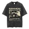 Radiohead Rock Band Washed Cotton T Shirt Men Women Hip Hop Music Tee Fashion Short Sleeve Tshirt Summer Oversized T-shirts Tops