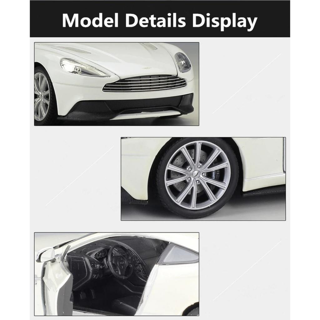 WELLY 1/24 Aston Martin VANQUISH Coupe Alloy Sports Car Model Diecasts Metal Racing Car Vehicles Model Simulation Kids Toys Gift